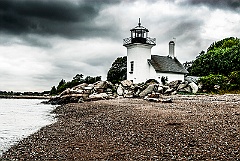 Storm Approaches Bristol Ferry Light